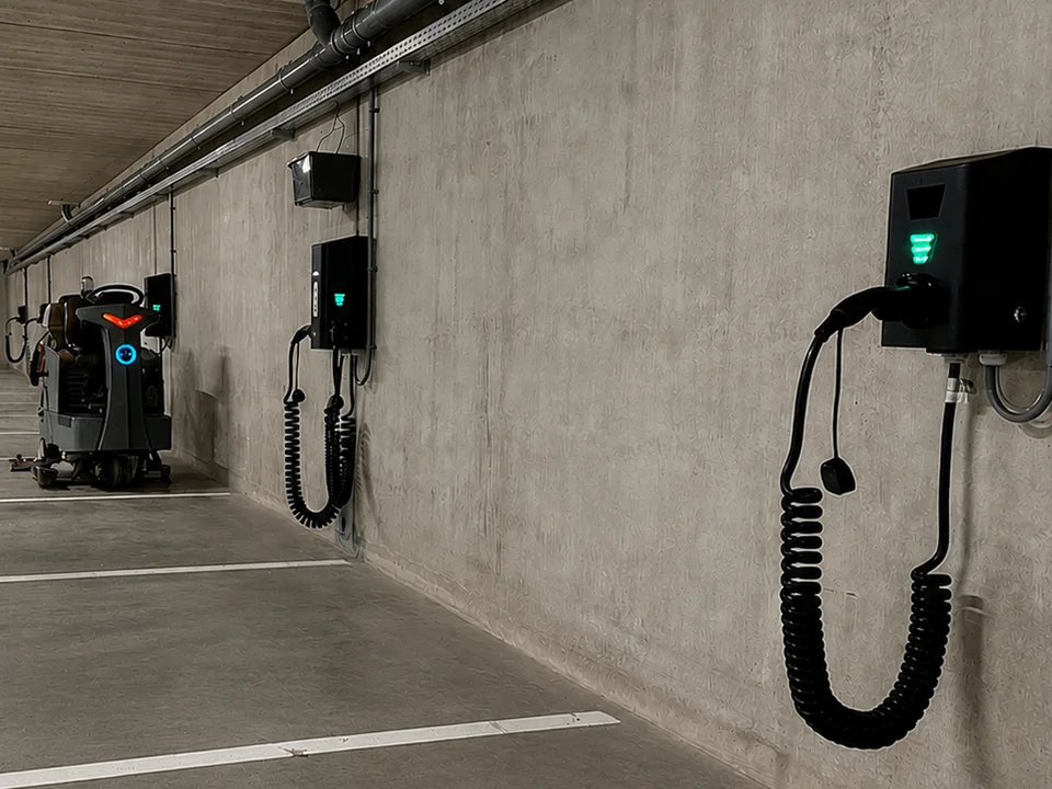 Elektrische schrobmachine parkeergarage
